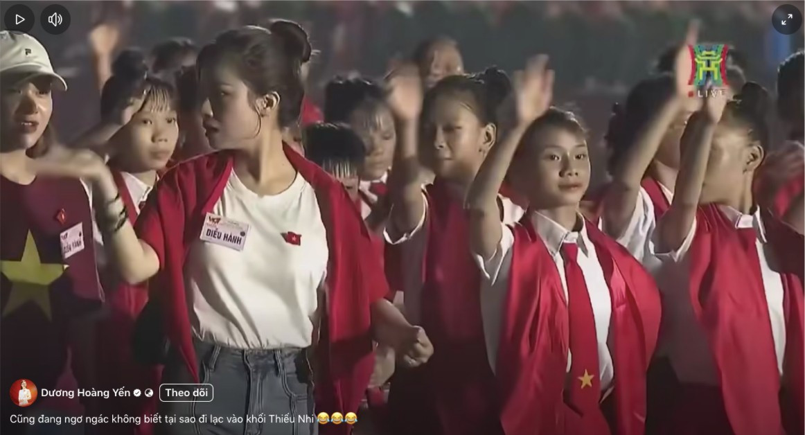 Dương Hoàng Yến bên cạnh Khối Thiếu Nhi