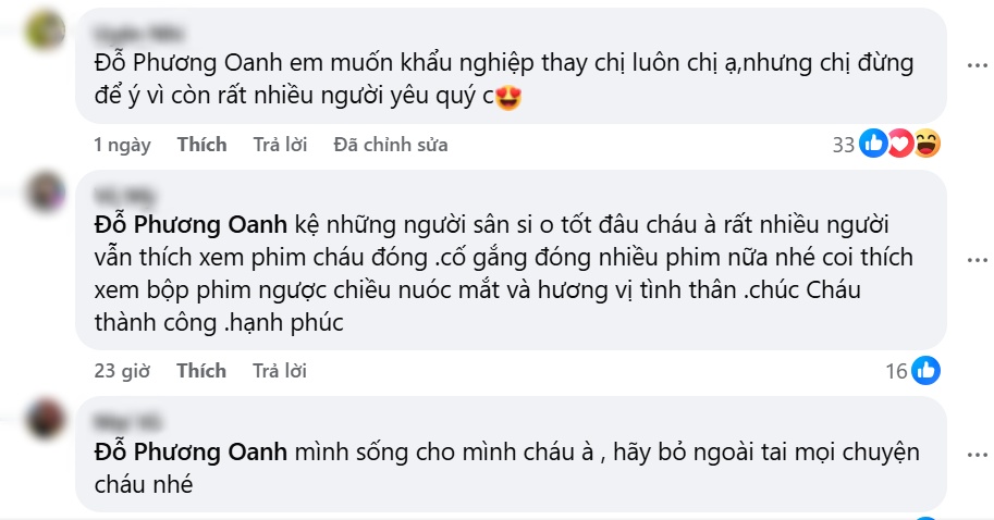 Cư dân mạng động viên Phương Oanh