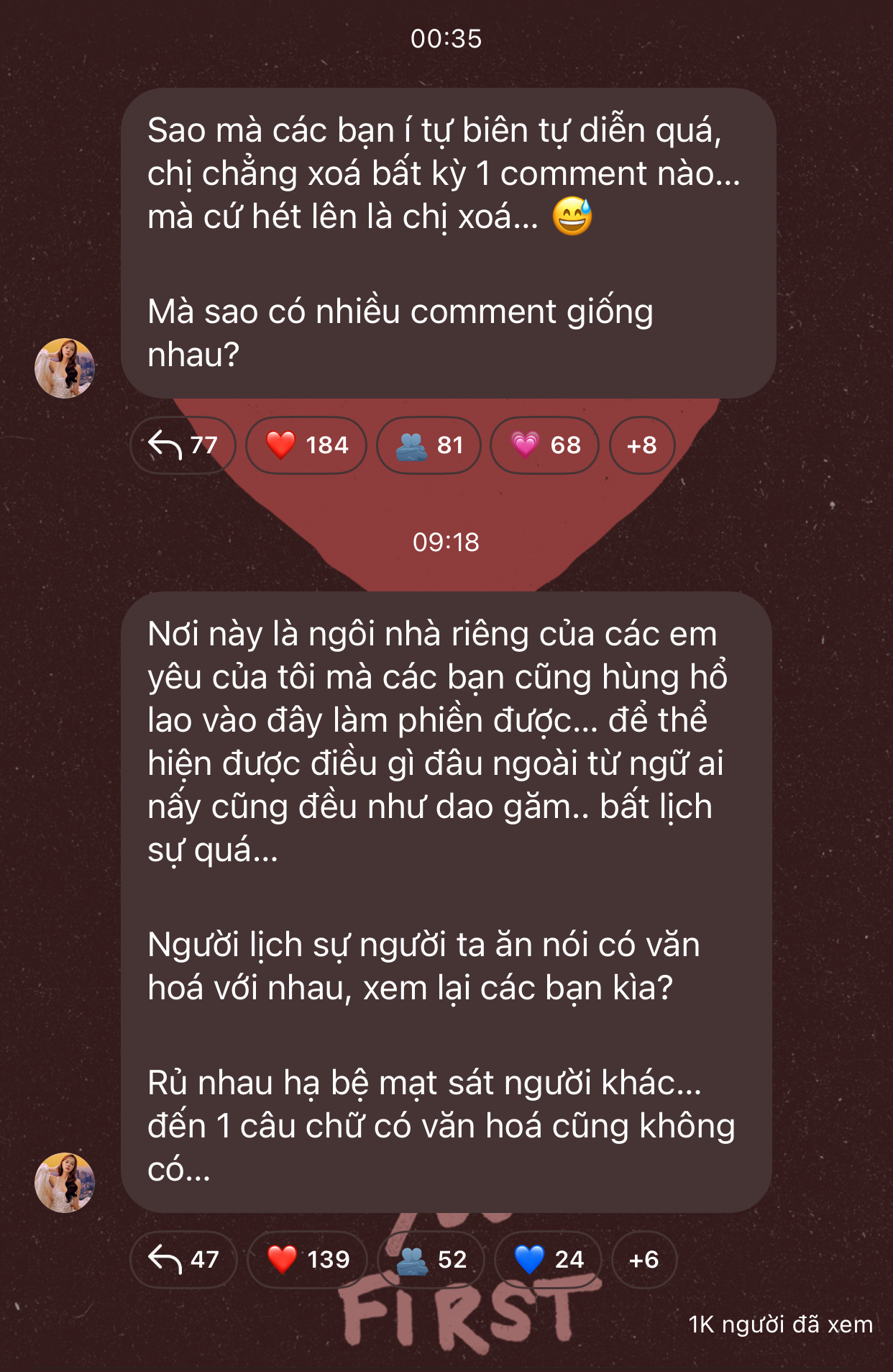 Phạm Quỳnh Anh phản ứng với bình luận spam