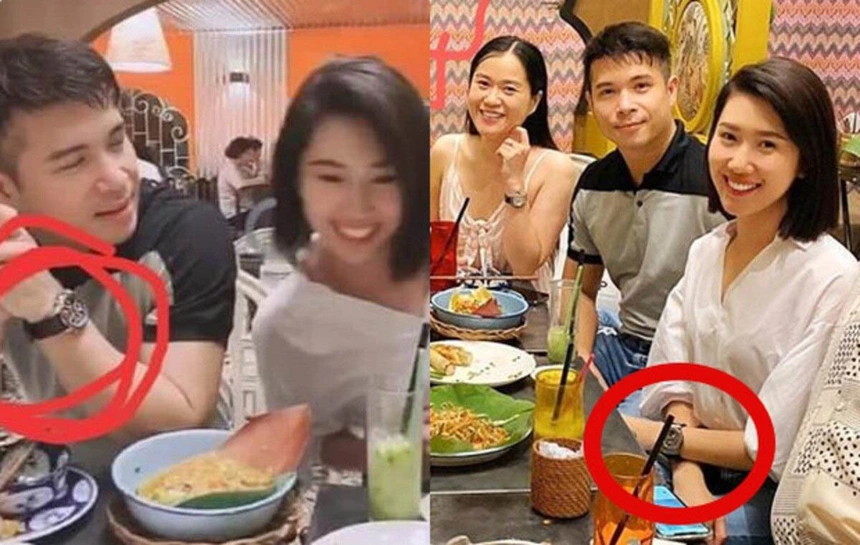 Trương Thế Vinh cùng Thuý Ngân đeo đồng hồ đôi