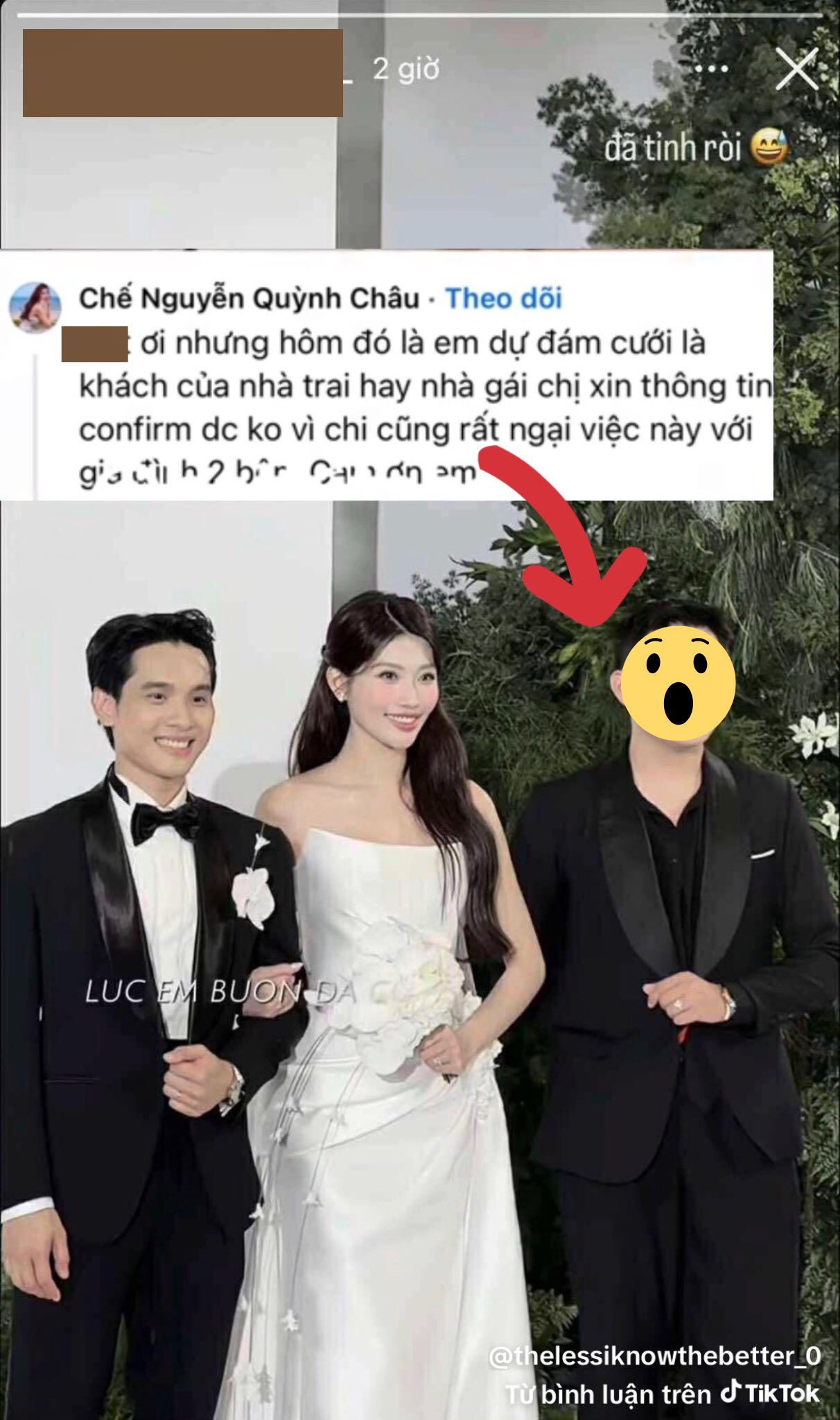 Chế Nguyễn Quỳnh Châu lần đầu lên tiếng vụ người lạ đột nhập vào đám cưới- Ảnh 1. Một nam thanh niên dự đám cưới nhưng không được biết đến