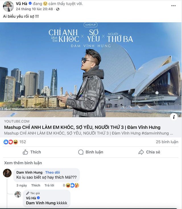 Tình hình của ca sĩ Vũ Hà- Ảnh 2. Cập nhật gần nhất trên trang cá nhân của ca sĩ Vũ Hà