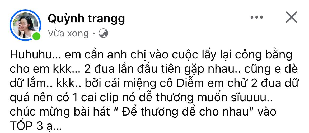 Quỳnh Trang phản hồi nghi vấn