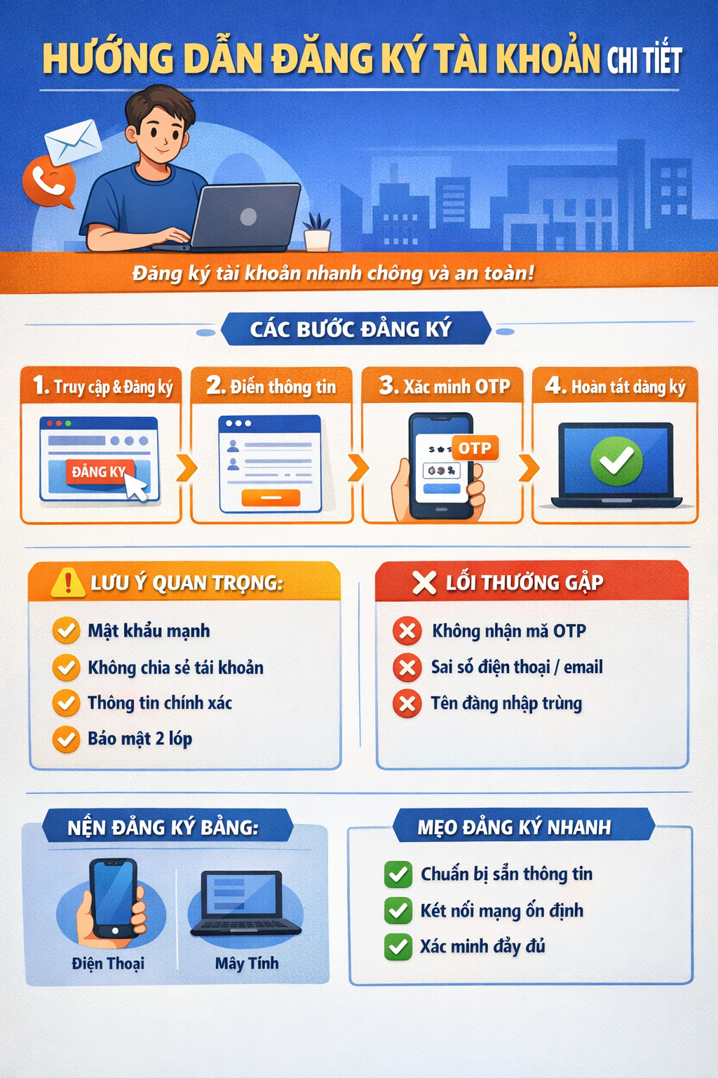 Hướng dẫn đăng ký tài khoản trực tuyến